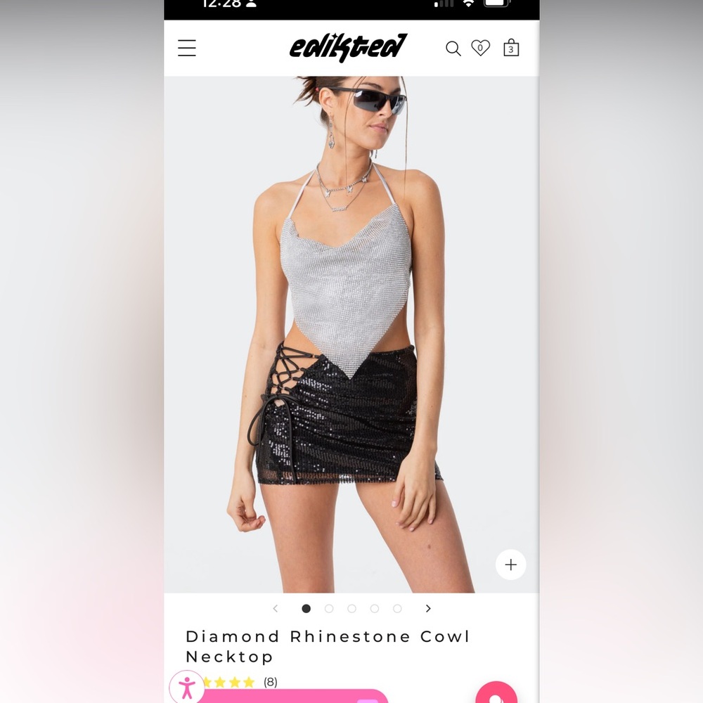 Edikted silver rhinestone top